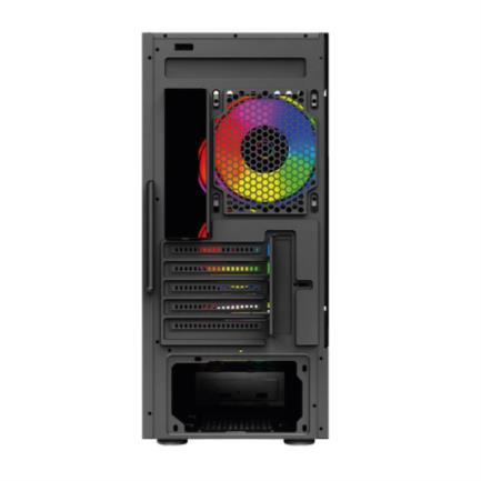 ACTECK - Gabinete Gamer Balam Rush Micro Torre Nyx GI730 Max MB M-ATX Panel Izq Cristal Frente Sólido USB 3.0/3xFan RGB Negro