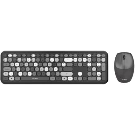 ACTECK - Kit Teclado y Mouse Acteck Creator Chic Colors MK475 Inalámbrico 2xBaterías AAA Incluidas Color Gris
