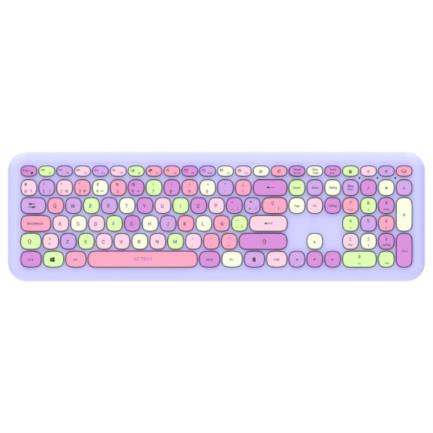ACTECK - Kit Teclado y Mouse Acteck Creator Chic Colors MK475 Inalámbrico 2xBaterías AAA Incluidas Color Morado