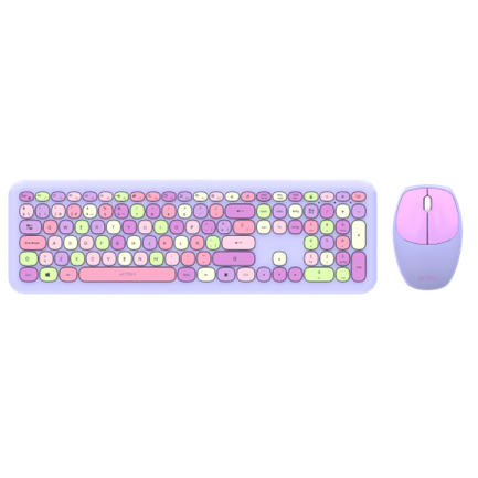 ACTECK - Kit Teclado y Mouse Acteck Creator Chic Colors MK475 Inalámbrico 2xBaterías AAA Incluidas Color Morado