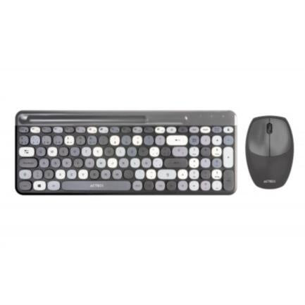 ACTECK - Kit Teclado y Mouse Acteck Creator Chic Colors MK470 Inalámbrico 2xBaterías AAA Incluidas Color Gris