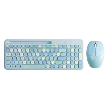 ACTECK - Kit Teclado y Mouse Acteck Creator Chic Colors MK470 Inalámbrico 2xBaterías AAA Incluidas Color Azul