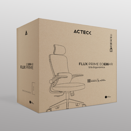 ACTECK - Silla de Oficina Acteck Flux Prime EC636HR/Soporta 100kg Inclinación 120/Reposabrazos 90/Negro -Malla Negra
