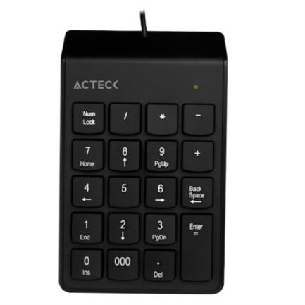 ACTECK - Teclado Numérico Acteck Inspire TN220 Alámbrico Delgado y Compacto USB Color Negro