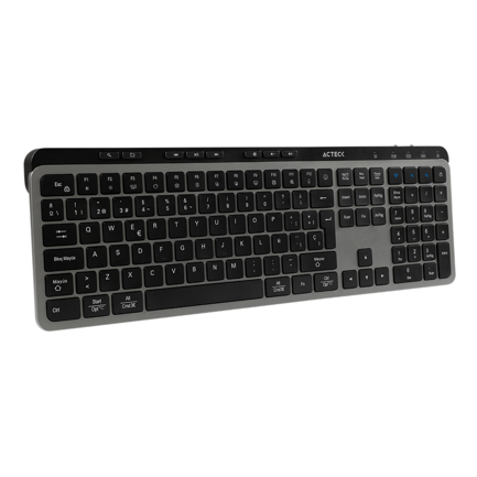 ACTECK - Teclado Multidispositivo Acteck Inspire Krea TI755/2.4MHz+2modosBT Elite Negro-Gris