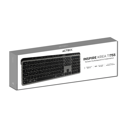 ACTECK - Teclado Multidispositivo Acteck Inspire Krea TI755/2.4MHz+2modosBT Elite Negro-Gris