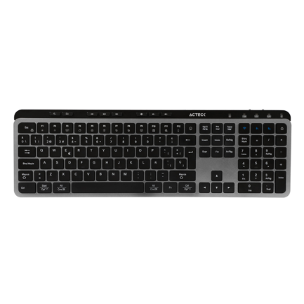 ACTECK - Teclado Multidispositivo Acteck Inspire Krea TI755/2.4MHz+2modosBT Elite Negro-Gris