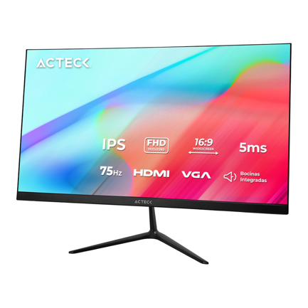 ACTECK - Monitor Plano Acteck 24.5 IPS Captive Vivid SP245/FHD/75Hz/Vesa 75mm/Advanced Negro