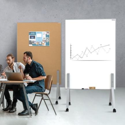 ALFRA - Pintarrón Móvil Alfra Nex Doble Superficie Pintarrón y Corcho 150x110cm