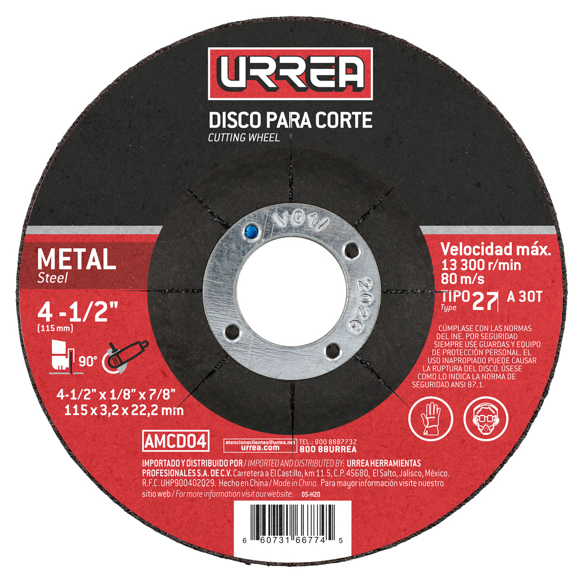 Disco abr t/27 met 4-1/2x1/8 in