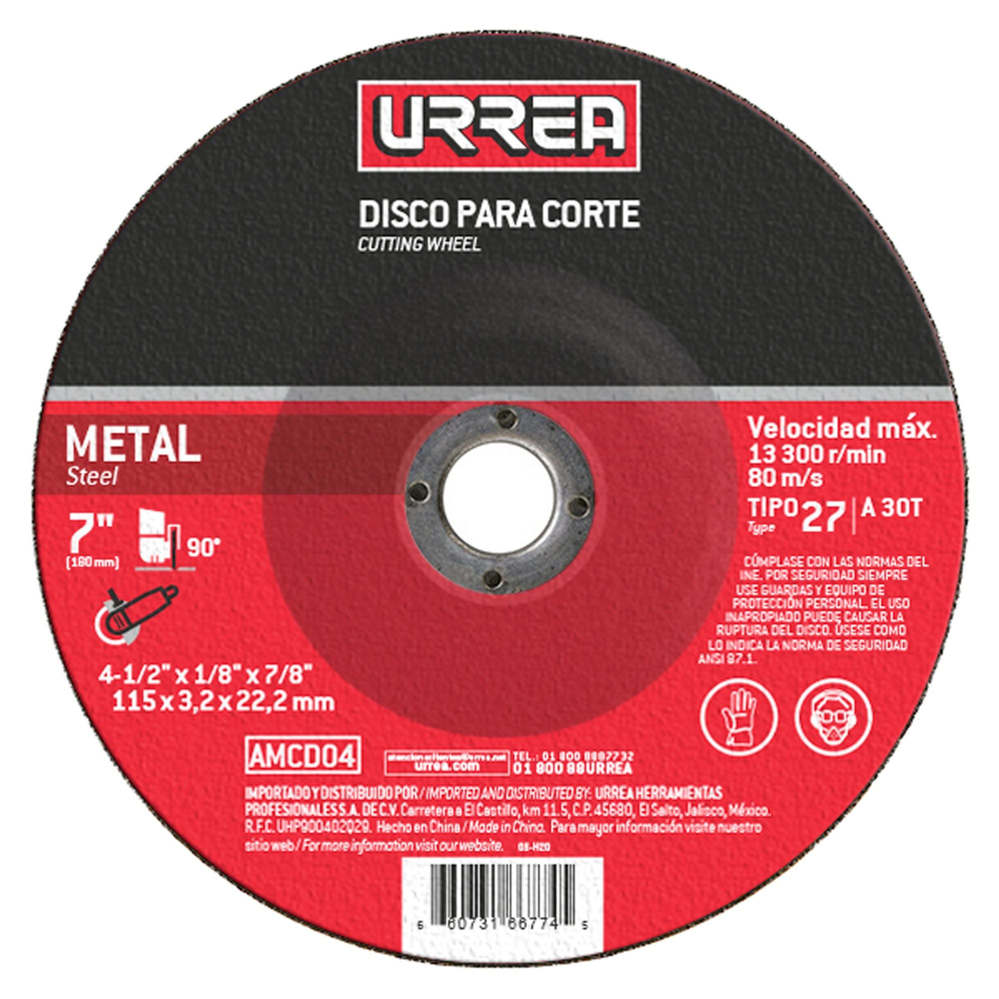 Disco abr t/27 met 7x1/4 in