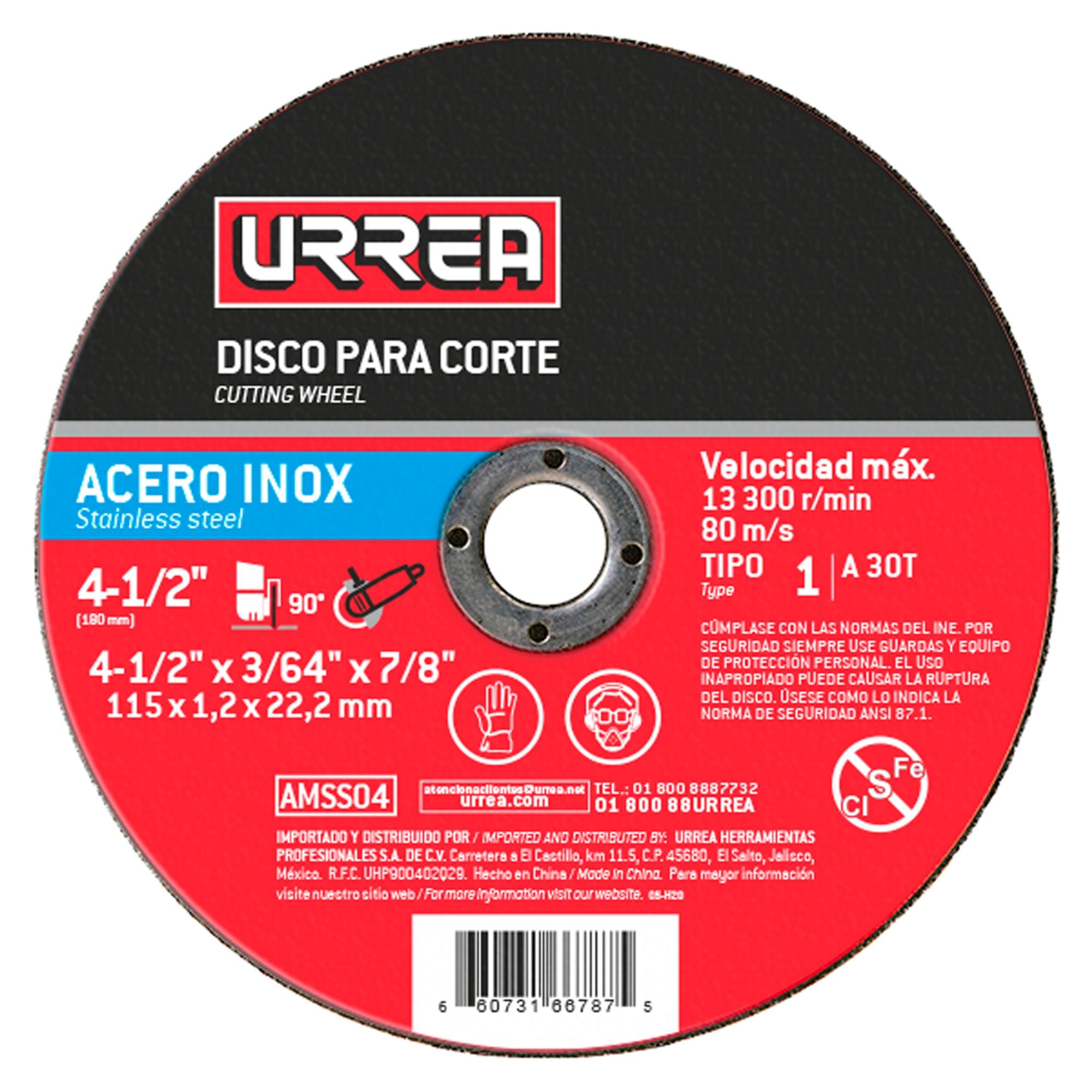 Disco abr t/1 inox 7 inx5/64 in