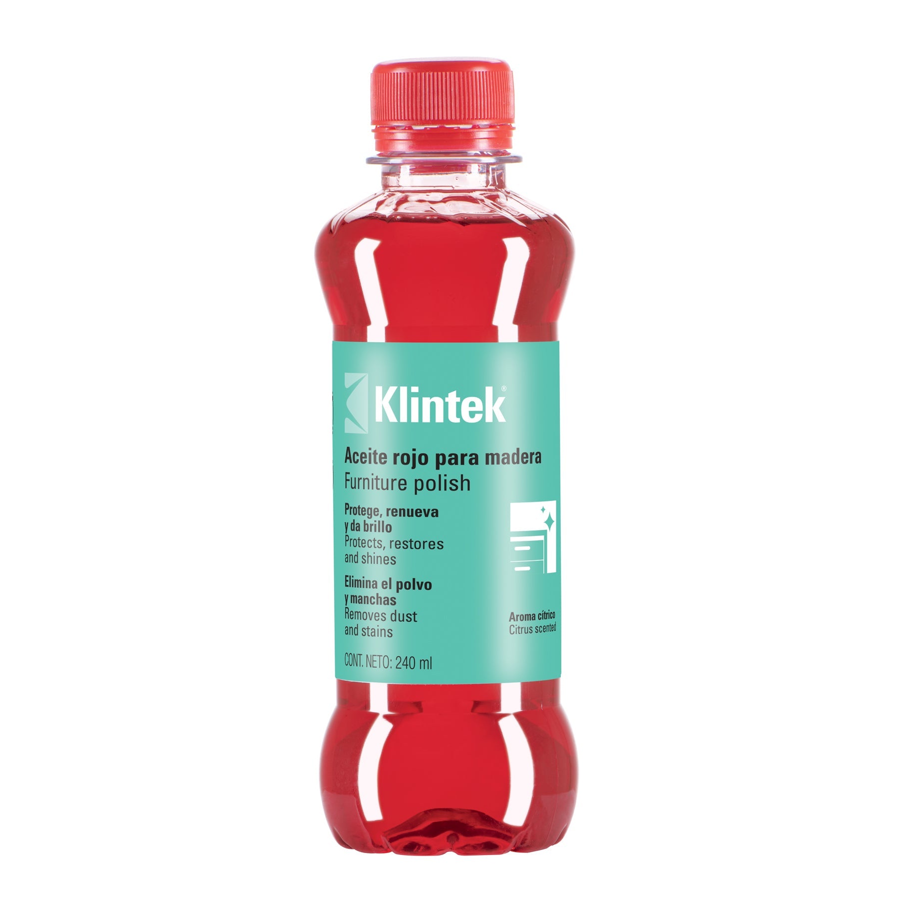 Aceite rojo para muebles, 240 ml, KLINTEK