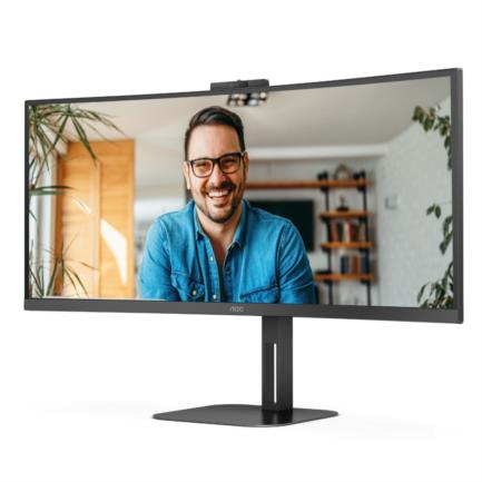 AOC TOP VICTORY - Monitor AOC 34" Professional Curvo VA 1500-R 3440x1440 HDMI DP USB-C DP AltMode 100hz 1ms USB Hub Windows Hello We