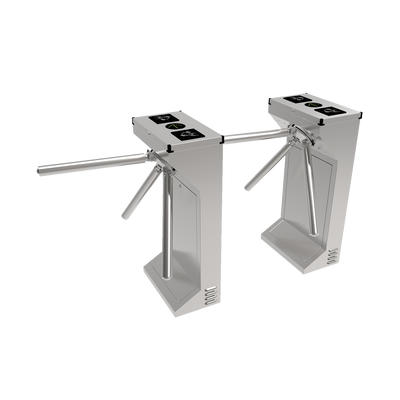 ACCESSPRO - (MOTORIZADO, SIN CONTACTO),Torniquete Industrial en Acero Inoxidable, Bidireccional, USO RUDO, Espacio para Lectora de Proximidad