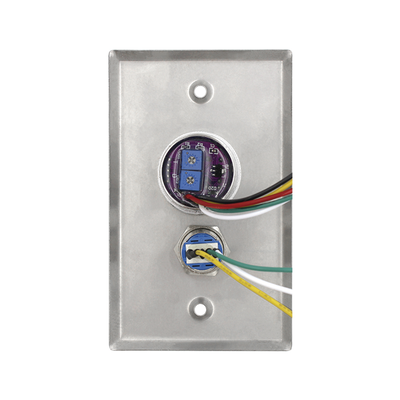 ACCESSPRO - Botón de Salida Doble con Aro Iluminado/ IP65 / Diseño Estético / Temporizador y Distancia Ajustable / Botón Sin Contacto y Botón de Contacto en uno solo