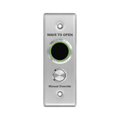 ACCESSPRO - Botón de Salida Doble con Aro Iluminado / IP65 / Diseño Estético Delgado / Temporizador y Distancia Ajustable / Botón Sin Contacto y Botón de Contacto en uno solo