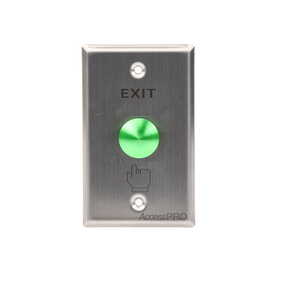 ACCESSPRO - Botón tipo Hongo Color Verde / Contacto NO / Estético / Alta Durabilidad