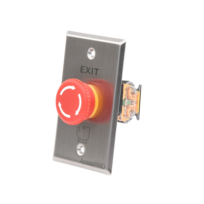 ACCESSPRO - Botón de Paro de Emergencia / Salida de Emergencia / Color Rojo / Tipo Enclavado / NC, COM, NO / Uso Rudo