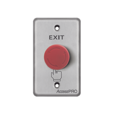 ACCESSPRO - Botón de Paro de Emergencia / Salida de Emergencia / Color Rojo / Tipo Enclavado / NC, COM, NO / Uso Rudo