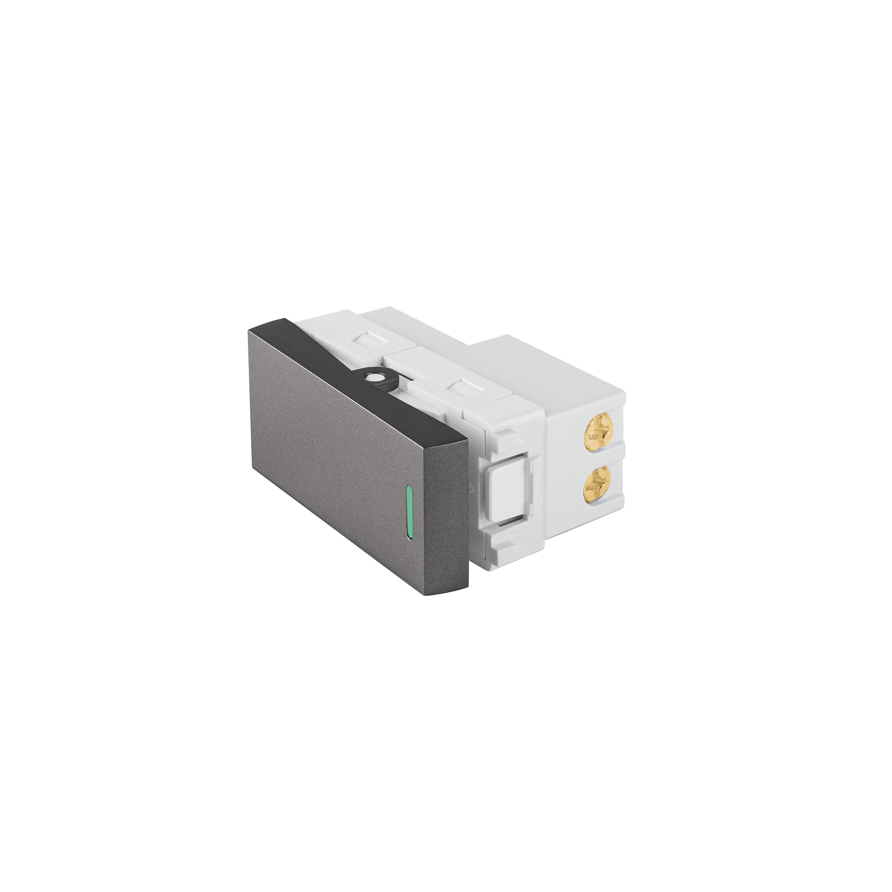 Interruptor de 3 vias acero inox de 1 modulo, linea Lisboa