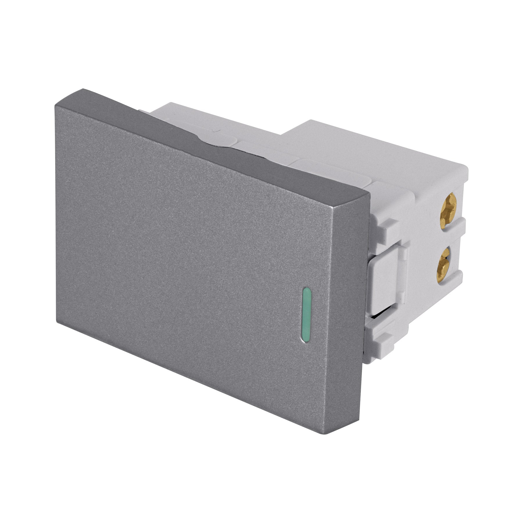Interruptor 3 vias acero inox de 1.5 modulos, linea Lisboa