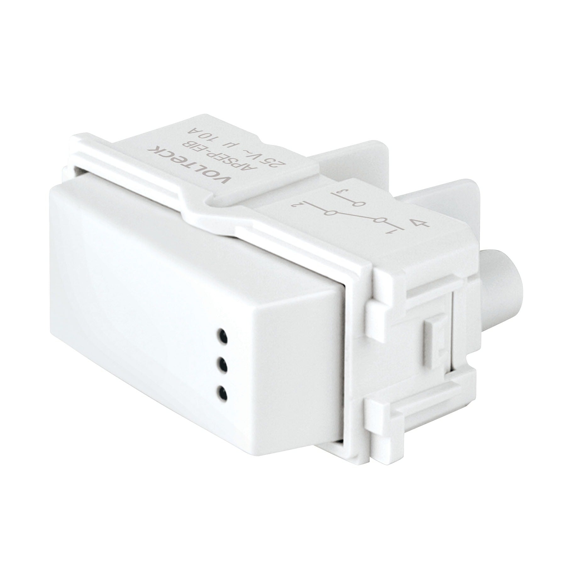 Interruptor de 3 vias con luz piloto, linea Italiana, blanco