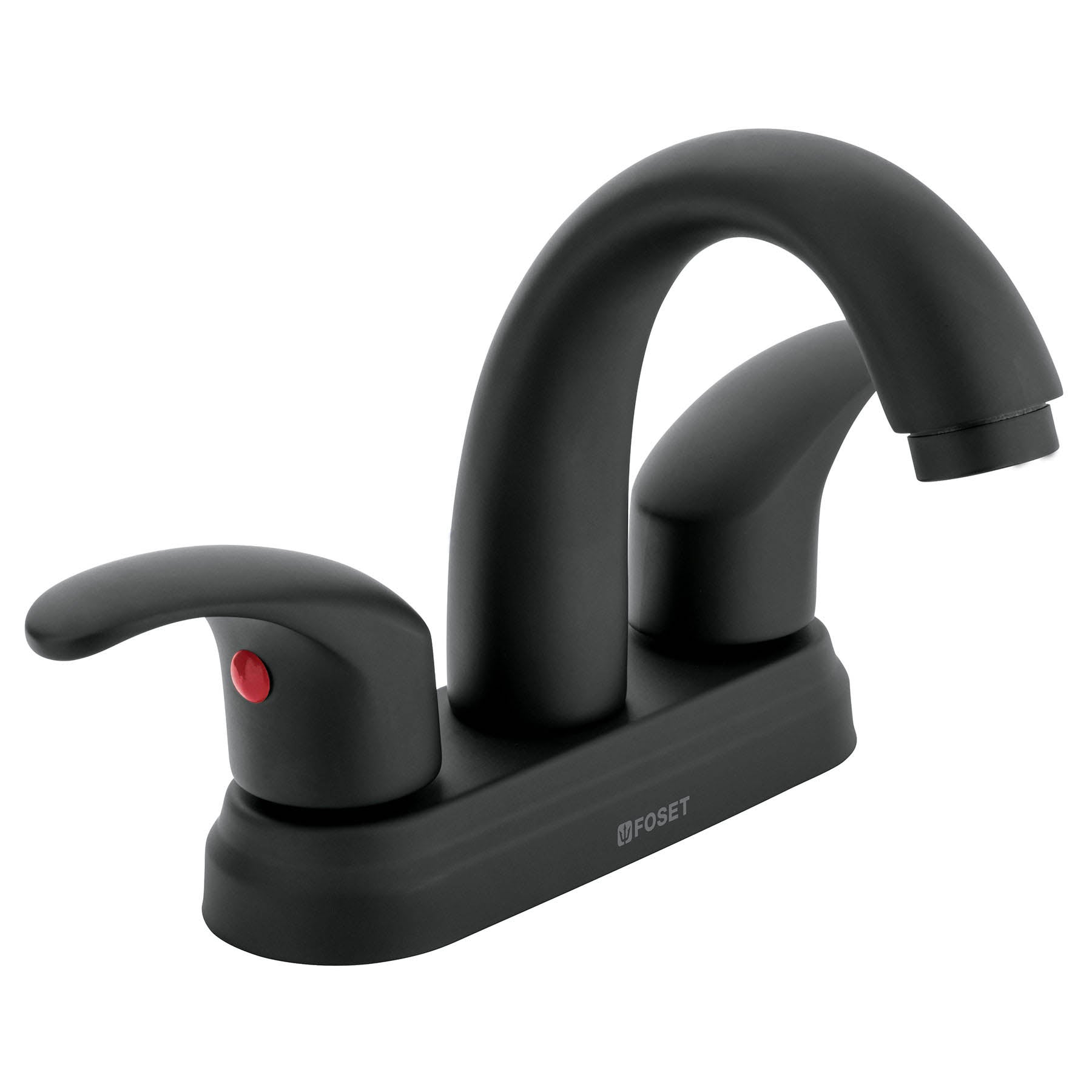 Mezcladora lavabo 4' negro, nariz curva, palanca, AQUA