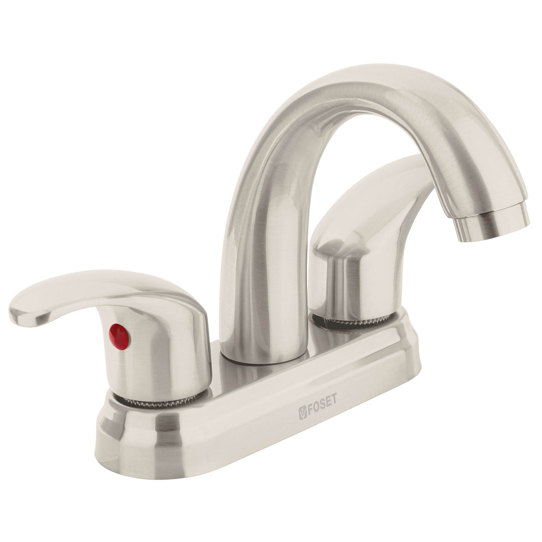 Mezcladora lavabo 4' satin, nariz curva, palanca, AQUA