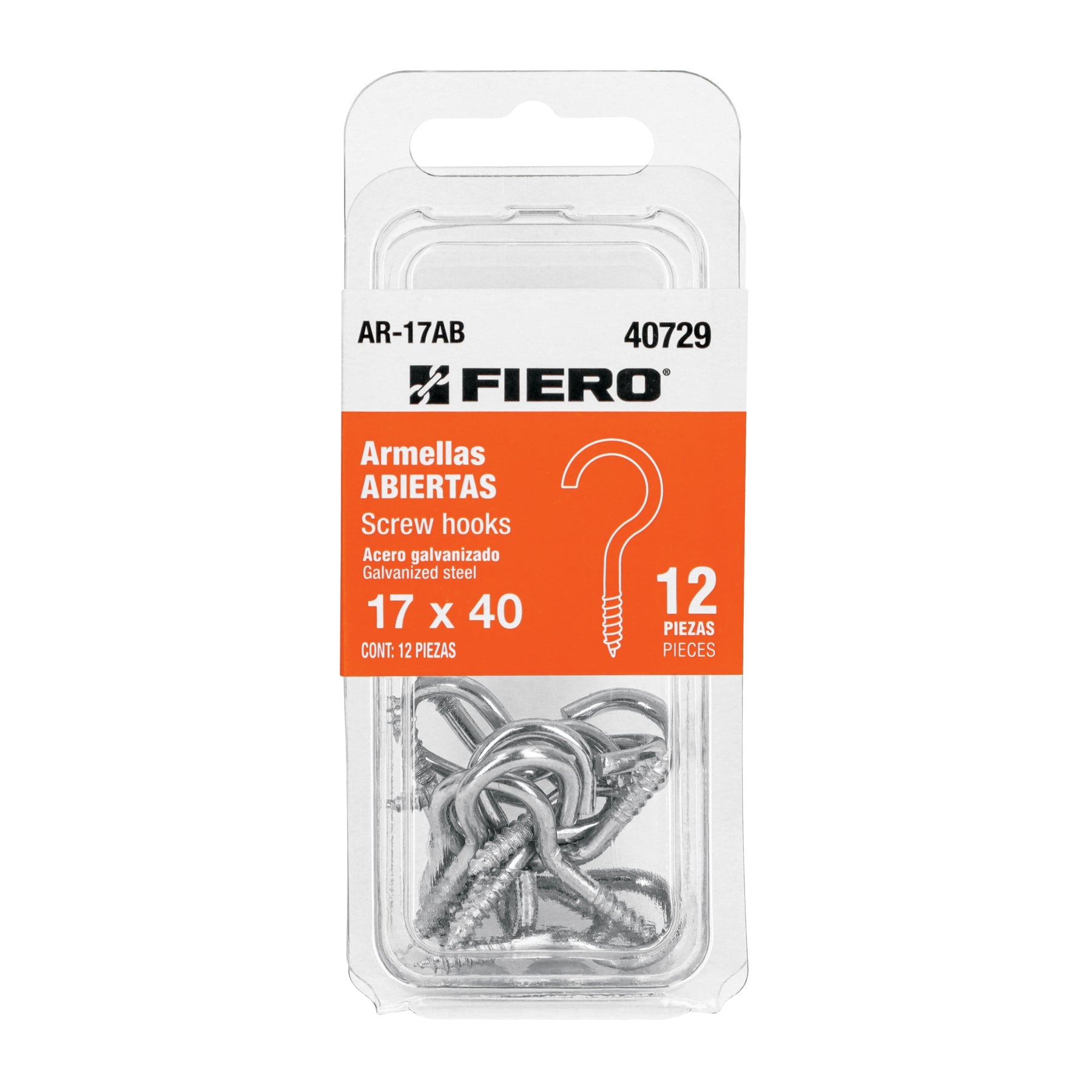Blister con 12 armellas abiertas de 17 x 40, FIERO