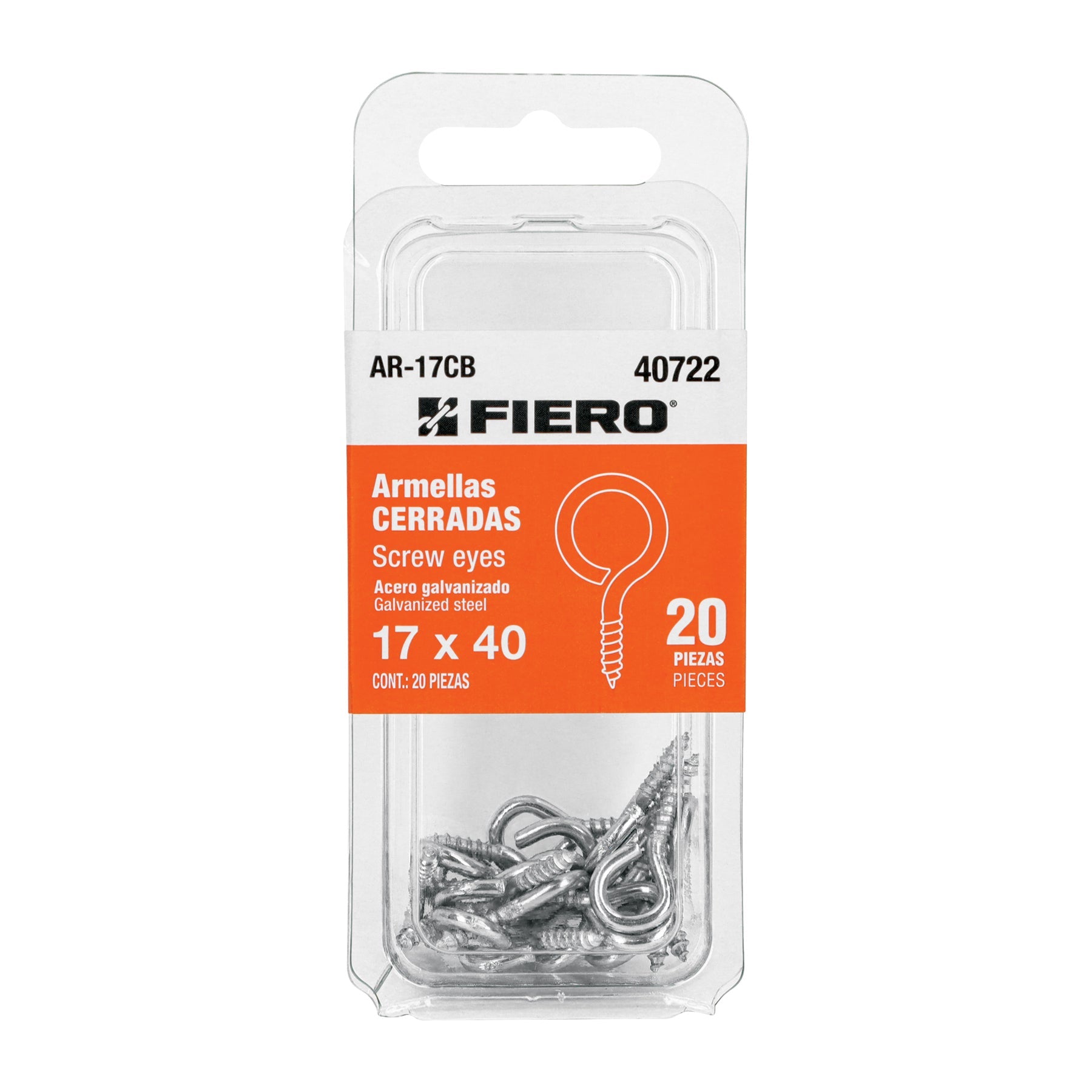 Blister con 20 armellas cerradas de 17 x 40, FIERO
