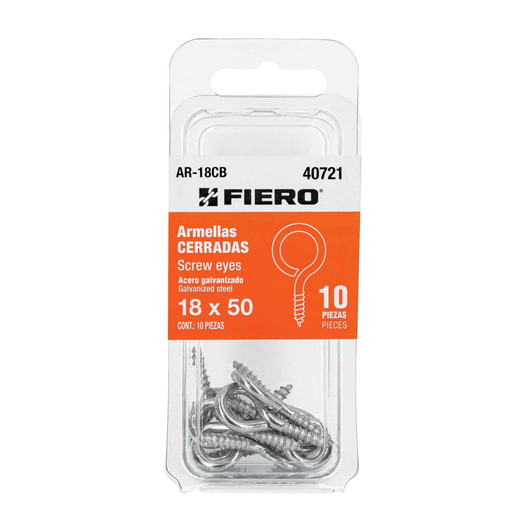 Blister con 10 armellas cerradas de 18 x 50, FIERO