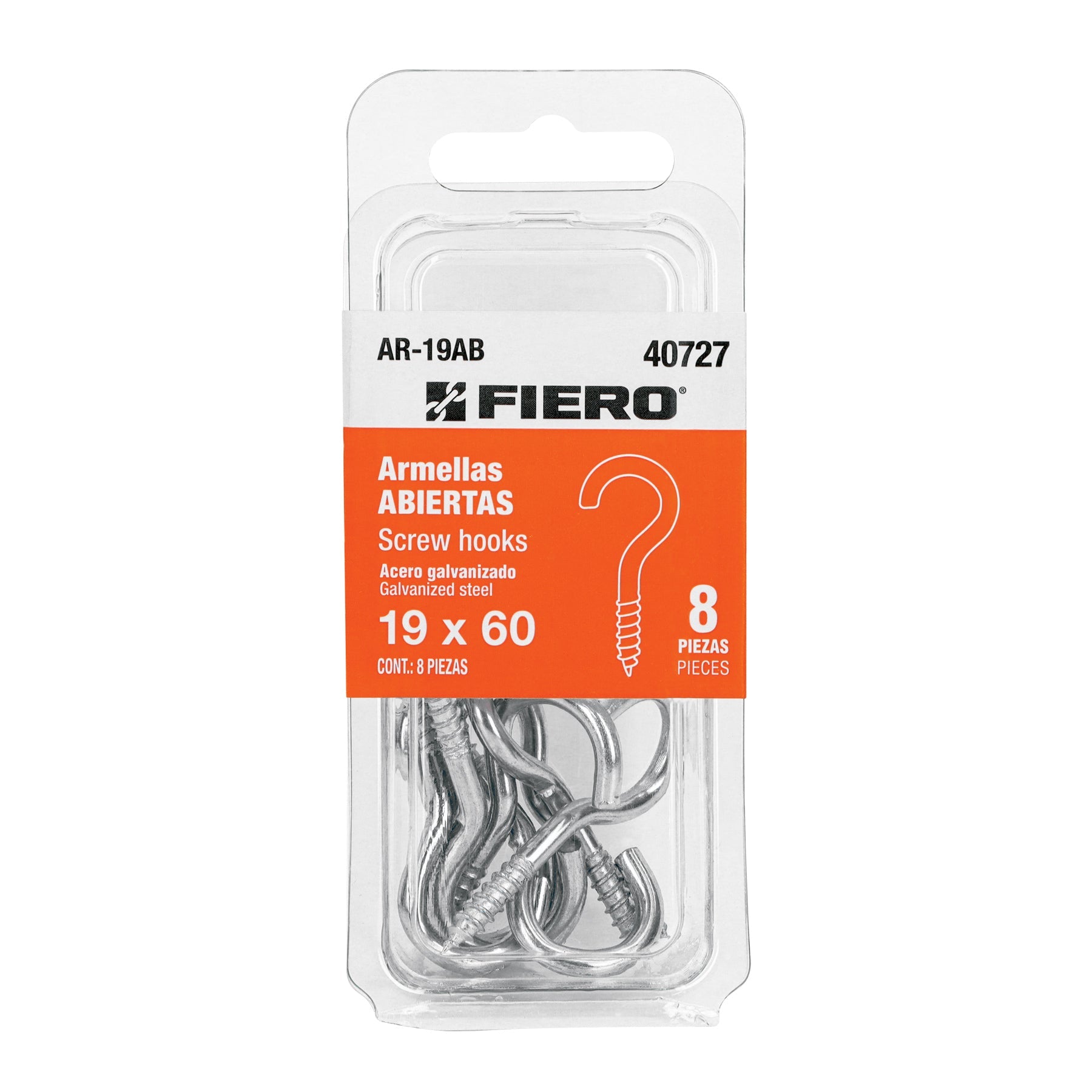 Blister con 8 armellas abiertas de 19 x 60, FIERO