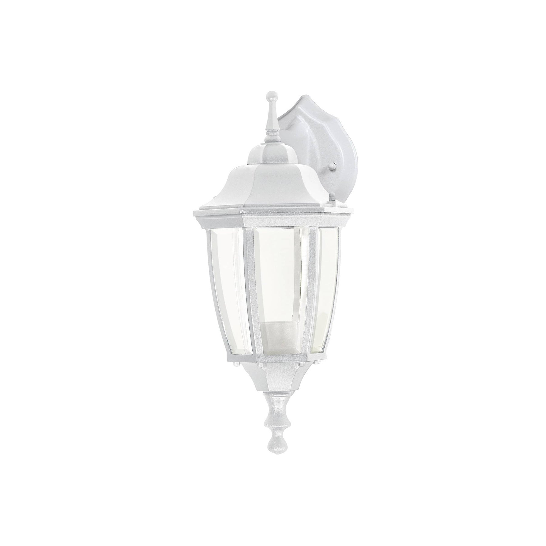 Arbotante tipo farol tradicional suspendido p/exterior, bco.