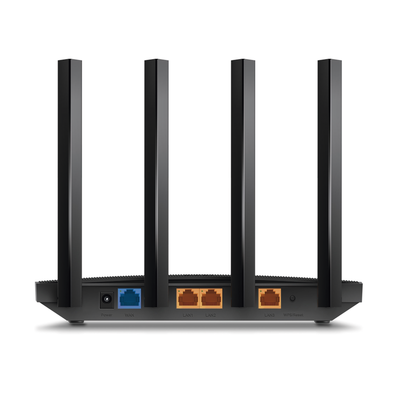 TP-LINK - Router WiFi 6 AX 1500Mbps / MU-MIMO 2X2 y OFDMA / 1 Puerto WAN 10/100/1000 Mbps / 3 Puertos LAN 10/100/1000 Mbps / 4 Antenas / Conexión Inalámbrica OneMesh