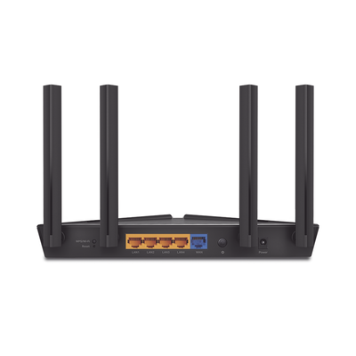 TP-LINK - Router WiFi 6 doble banda AX 1800 Mbps /  MU-MIMO y OFDMA / 1 Puerto WAN 10/100/1000 Mbps / 4 Puertos LAN 10/100/1000 Mbps / 4 Potentes Antenas / Compatible con EasyMESH