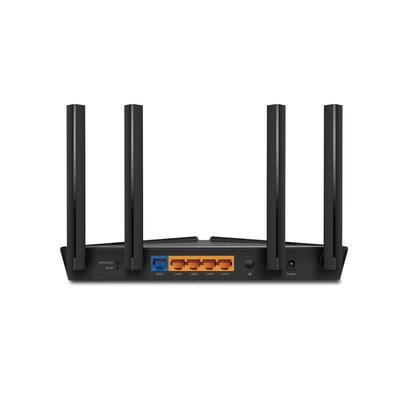 TP-LINK - Router WiFi 6 doble banda AX 3000 Mbps /  MU-MIMO y OFDMA / 1 Puerto WAN 10/100/1000 Mbps / 4 Puertos LAN 10/100/1000 Mbps / 4 Potentes Antenas.