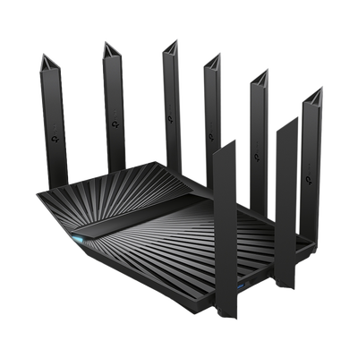 TP-LINK - Router WiFi 6 Triple Banda AX6600 MU-MIMO / 1 Puerto WAN/LAN 2.5 Gbps / 1 Puerto WAN/LAN 1Gbps / 3 Puertos LAN 1Gbps / 2 puerto USB 3.0 / OneMesh ™ / Adminitración App (Tether) o Página web / Protección HomeShield
