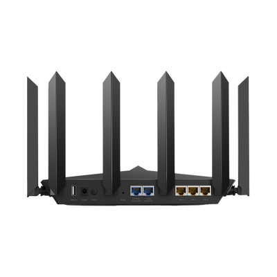 TP-LINK - Router WiFi 6 Triple Banda AX6600 MU-MIMO / 1 Puerto WAN/LAN 2.5 Gbps / 1 Puerto WAN/LAN 1Gbps / 3 Puertos LAN 1Gbps / 2 puerto USB 3.0 / OneMesh ™ / Adminitración App (Tether) o Página web / Protección HomeShield