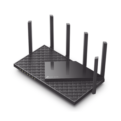 TP-LINK - Router Triple Banda WiFi 6E / AX5400 MU-MIMO / 1 Puerto WAN 1 10/100/1000 Mbps / 4 Puertos LAN 10/100/1000 Mbps / 1 puerto USB 3.0 / 6 antenas de alta ganancia / OneMesh ™