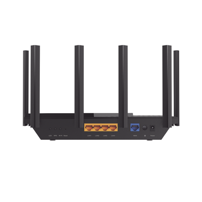 TP-LINK - Router Triple Banda WiFi 6E / AX5400 MU-MIMO / 1 Puerto WAN 1 10/100/1000 Mbps / 4 Puertos LAN 10/100/1000 Mbps / 1 puerto USB 3.0 / 6 antenas de alta ganancia / OneMesh ™