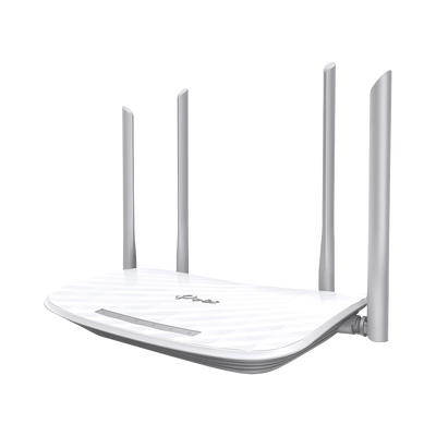TP-LINK - Router Inalámbrico doble banda AC, 2.4 GHz y 5 GHz Hasta 1200 Mbps, 4 antenas externas omnidireccional, 4 Puertos LAN 10/1000 Mbps, 1 Puerto WAN 10/1000 Mbps