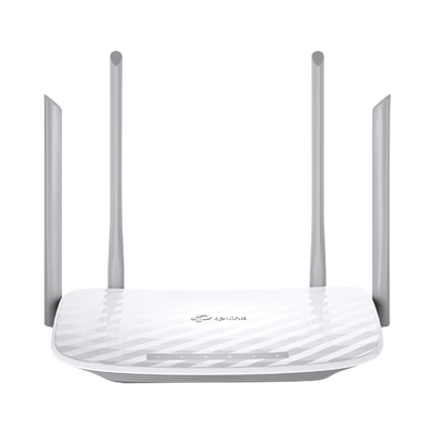 TP-LINK - Router Inalámbrico doble banda AC, 2.4 GHz y 5 GHz Hasta 1200 Mbps, 4 antenas externas omnidireccional, 4 Puertos LAN 10/1000 Mbps, 1 Puerto WAN 10/1000 Mbps