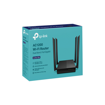 TP-LINK - Router Inalámbrico AC 1200 / Doble Banda MU-MIMO / 1 puerto WAN 10/100/1000 Mbps / 4 puertos LAN 10/100/1000 Mbps / Compatible con EasyMesh / Administración Web o App Tether