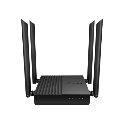 TP-LINK - Router Inalámbrico AC 1200 / Doble Banda MU-MIMO / 1 puerto WAN 10/100/1000 Mbps / 4 puertos LAN 10/100/1000 Mbps / Compatible con EasyMesh / Administración Web o App Tether