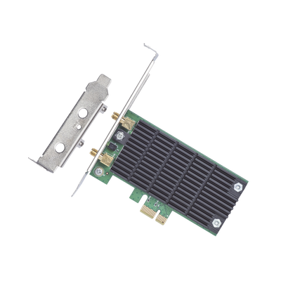 TP-LINK - Adaptador  PCI inalámbrico doble banda AC 1200 Mbps / Antena de alta ganancia / Tecnología MU-MUMO 2X2 / Soporte de perfil bajo y Altura completa