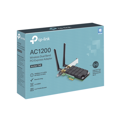 TP-LINK - Adaptador  PCI inalámbrico doble banda AC 1200 Mbps / Antena de alta ganancia / Tecnología MU-MUMO 2X2 / Soporte de perfil bajo y Altura completa