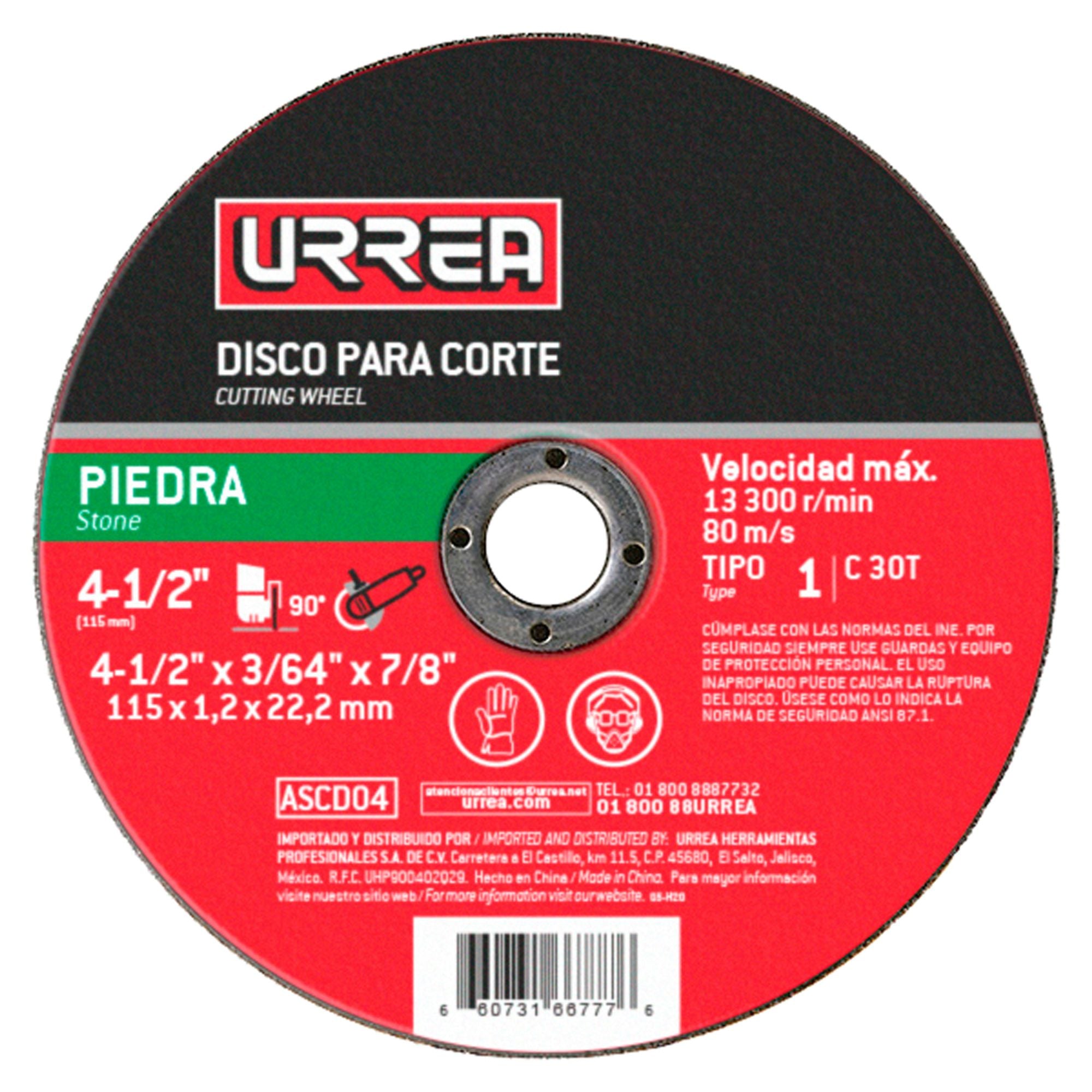 Disco t/1 piedra 4-1/2x3/64 in
