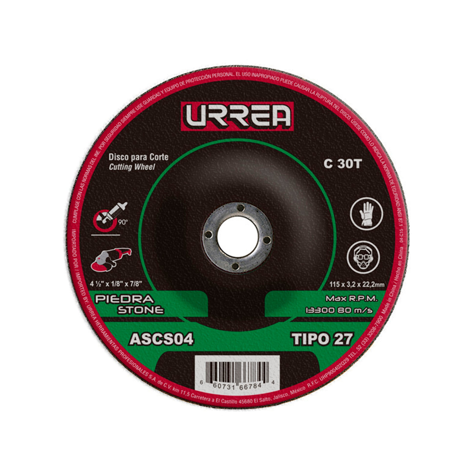 Disco t/27 piedra 4-1/2x1/8 in