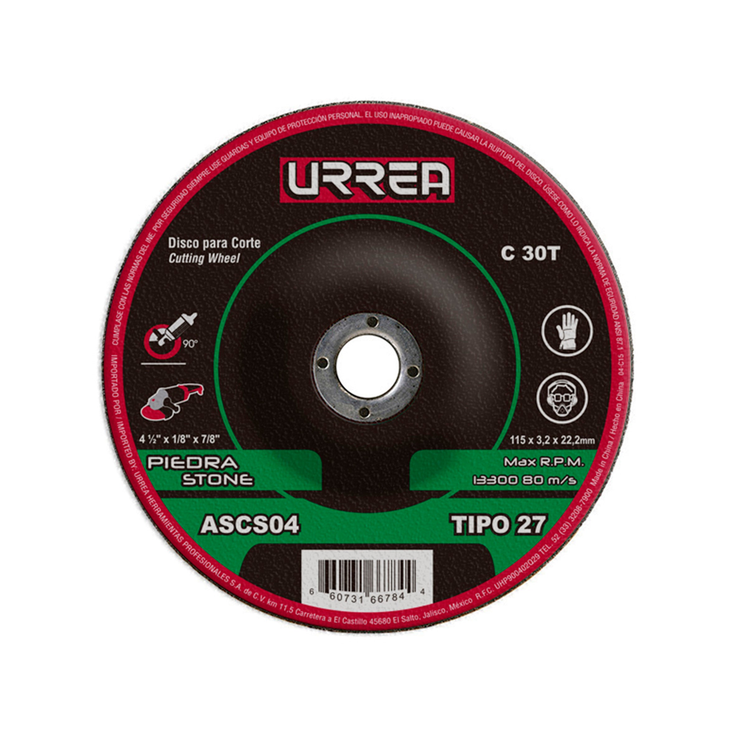 Disco t/27 piedra 4-1/2x1/8 in